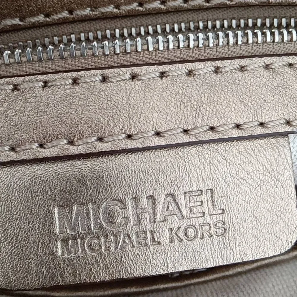 Michael Michael Kors Women's Allover Print Silver Crossbody Bag Green